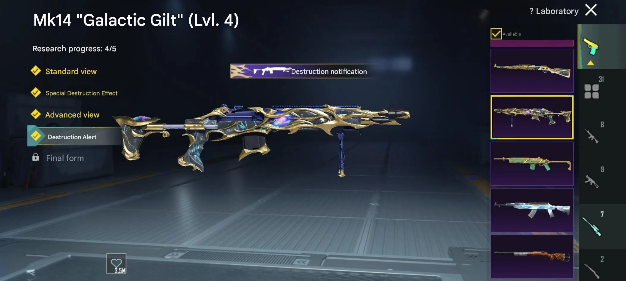 PGM240 Glacier LVL 6, 8-Bit Pony LVL 4, Rev Lizard LVL 7, MK14 Gilding LVL 4, 50+ Mythic Skins, 30+ Leveled Weapons, 10+ Kill Chats (G)